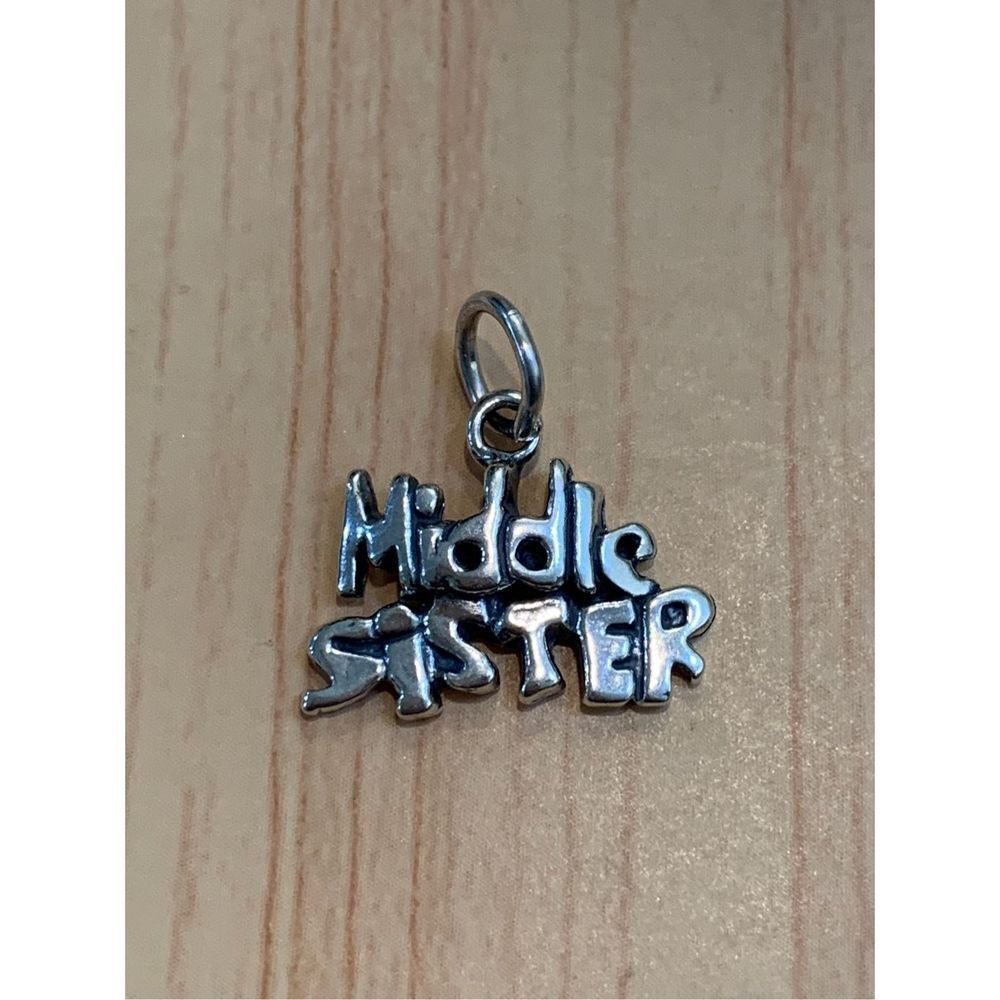 925 Middle Sister Sterling Silver Jewelry Charm